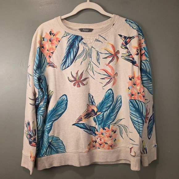 Natural Reflections Tops - Natural Reflections Women's Tropical Floral Print Sweatshirt 100% Cotton Size M
